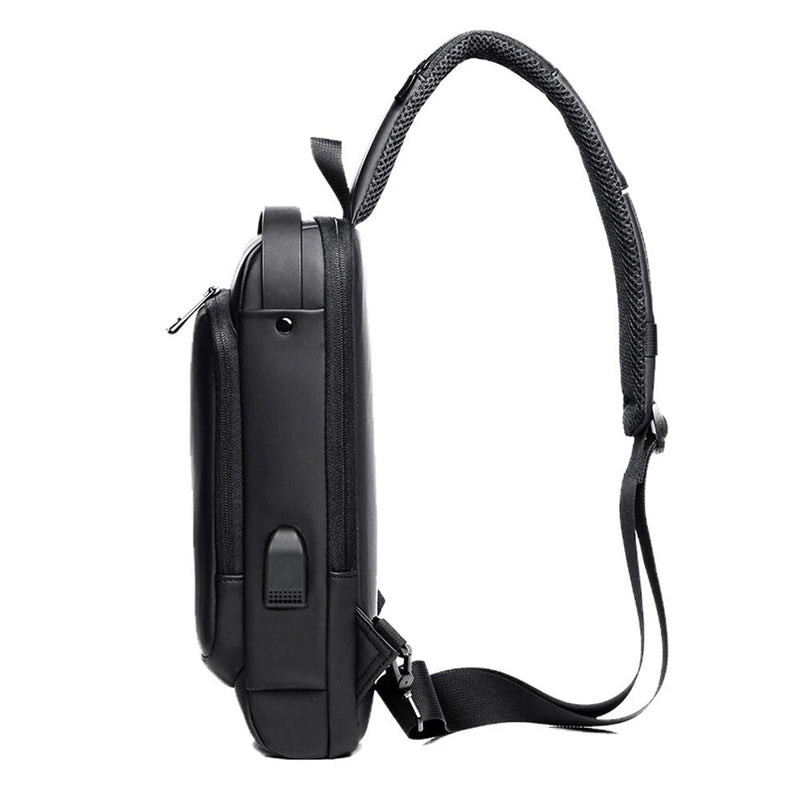 Men's Anti-Theft Crossbody Chest Bag with USB Charging Port – Secure and Stylish